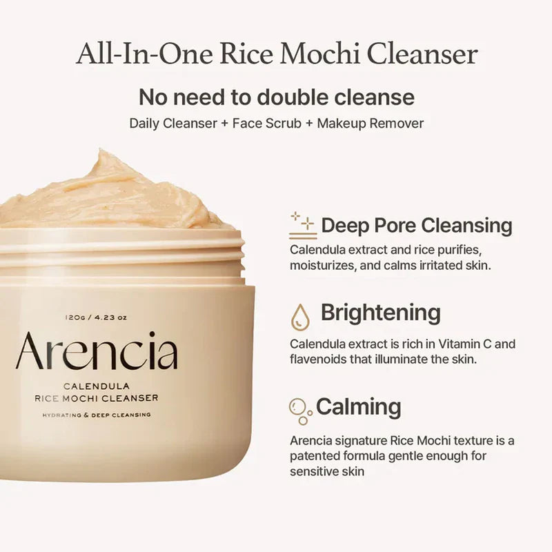 Arencia Calendula Rice Mochi Cleanser (120g)