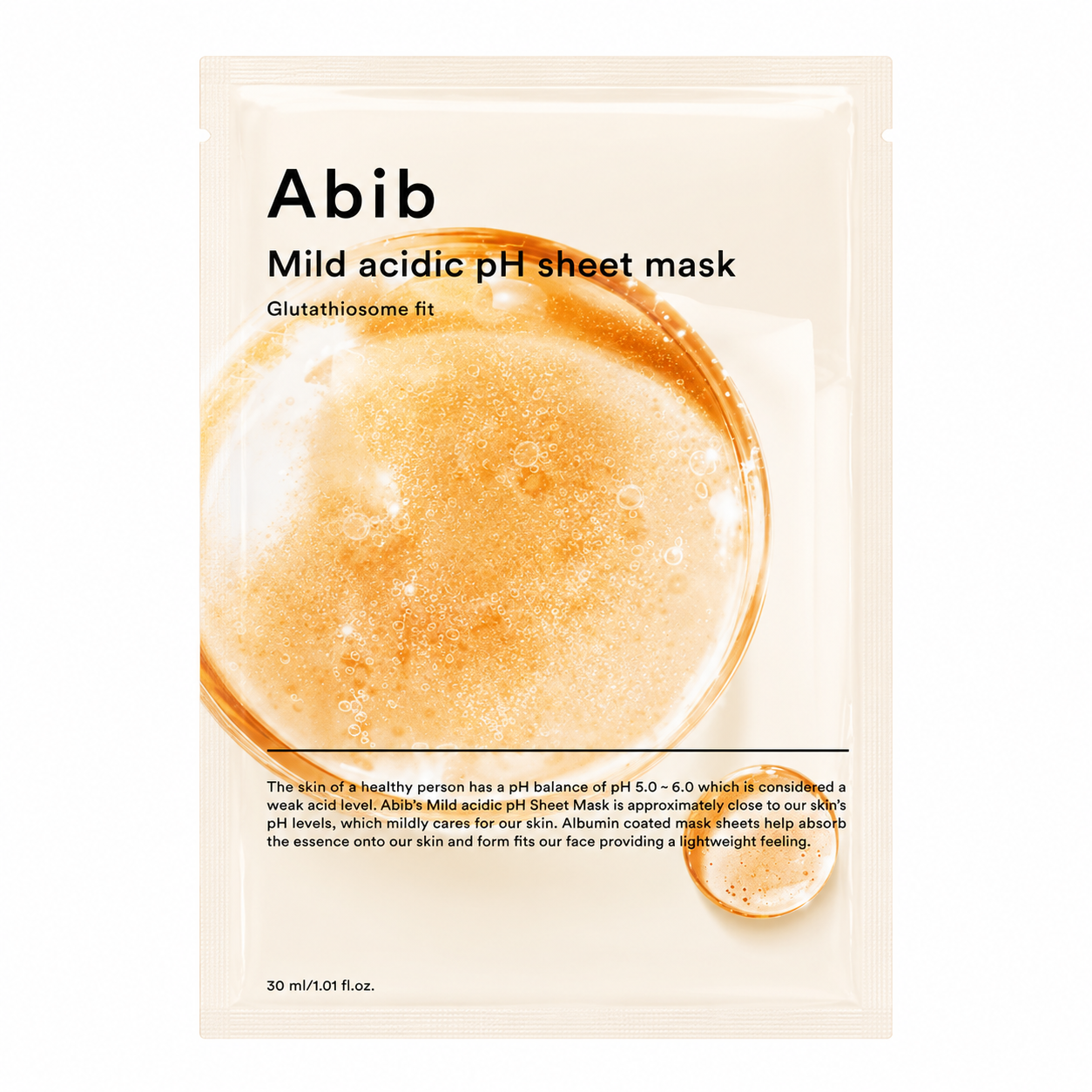 Abib Mild Acidic pH Sheet Mask – Glutathiosome Fit (1 sheet)