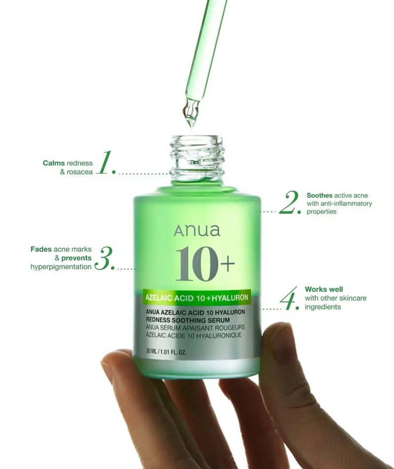 ANUA Azelaic Acid 10 + Hyaluron Redness Soothing Serum (30 ml)
