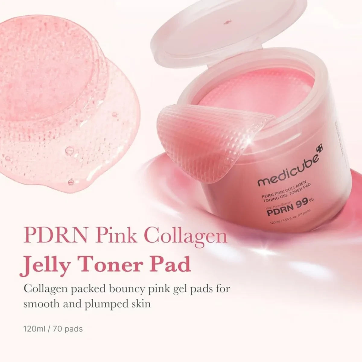 Medicube PDRN Pink Collagen Toning Gel Toner Pad (120 ml)