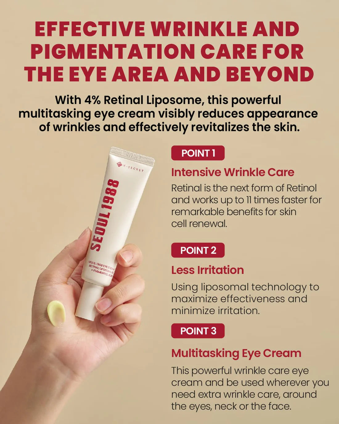 KSECRET – Seoul 1988 Eye Cream: Retinal Liposome 4% + Fermented Bean (30 ml)