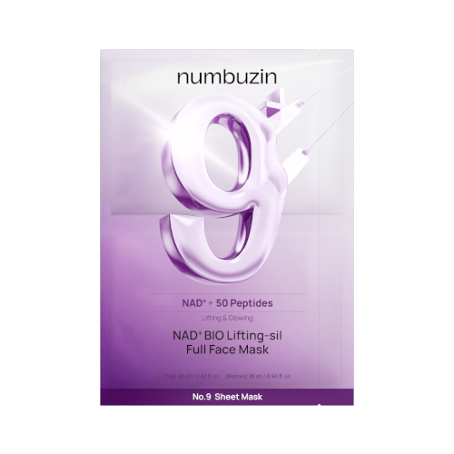 Numbuzin No.9 NAD+ BIO Lifting-sil Full Face Mask, 4 Sheets