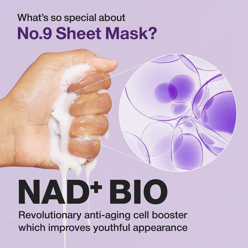 Numbuzin No.9 NAD+ BIO Lifting-sil Full Face Mask, 4 Sheets