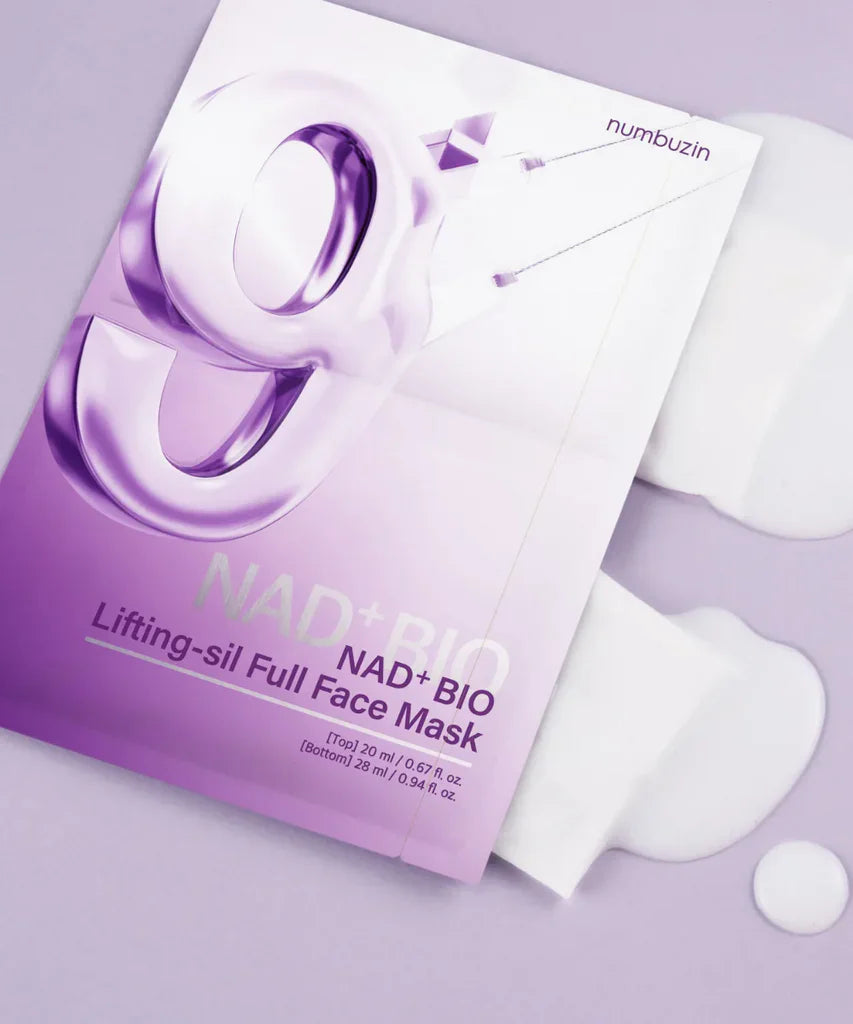 Numbuzin No.9 NAD+ BIO Lifting-sil Full Face Mask, 4 Sheets
